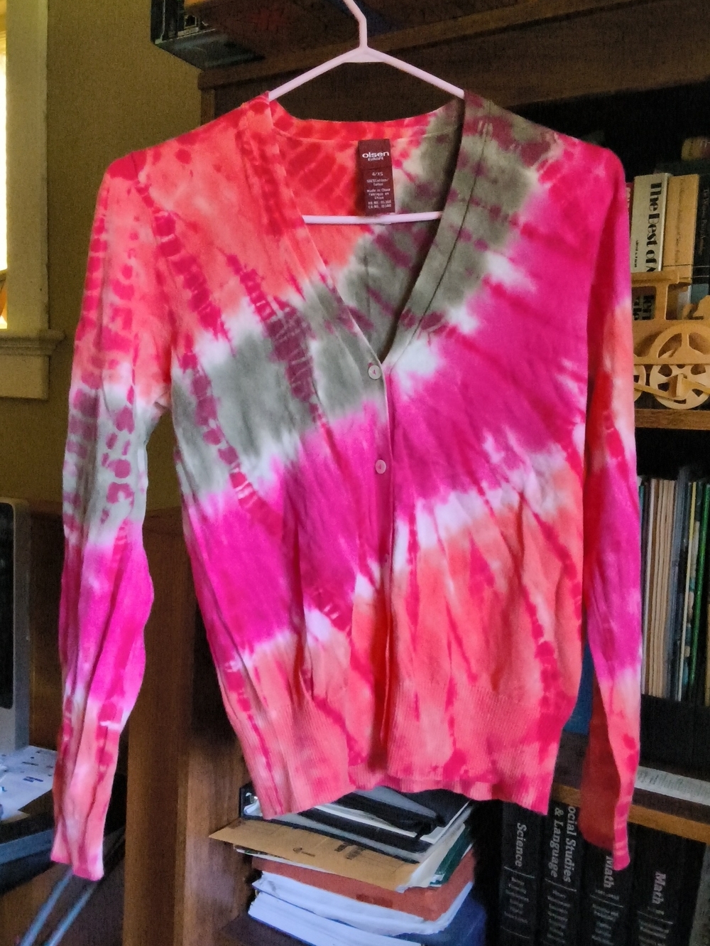 Tie-Dye Button Cardigan